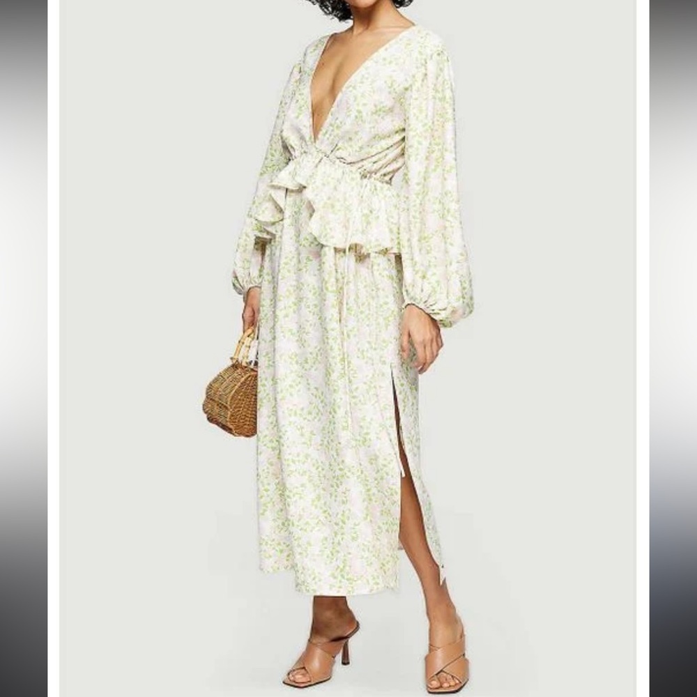 Topshop Pink and Green Floral Dress